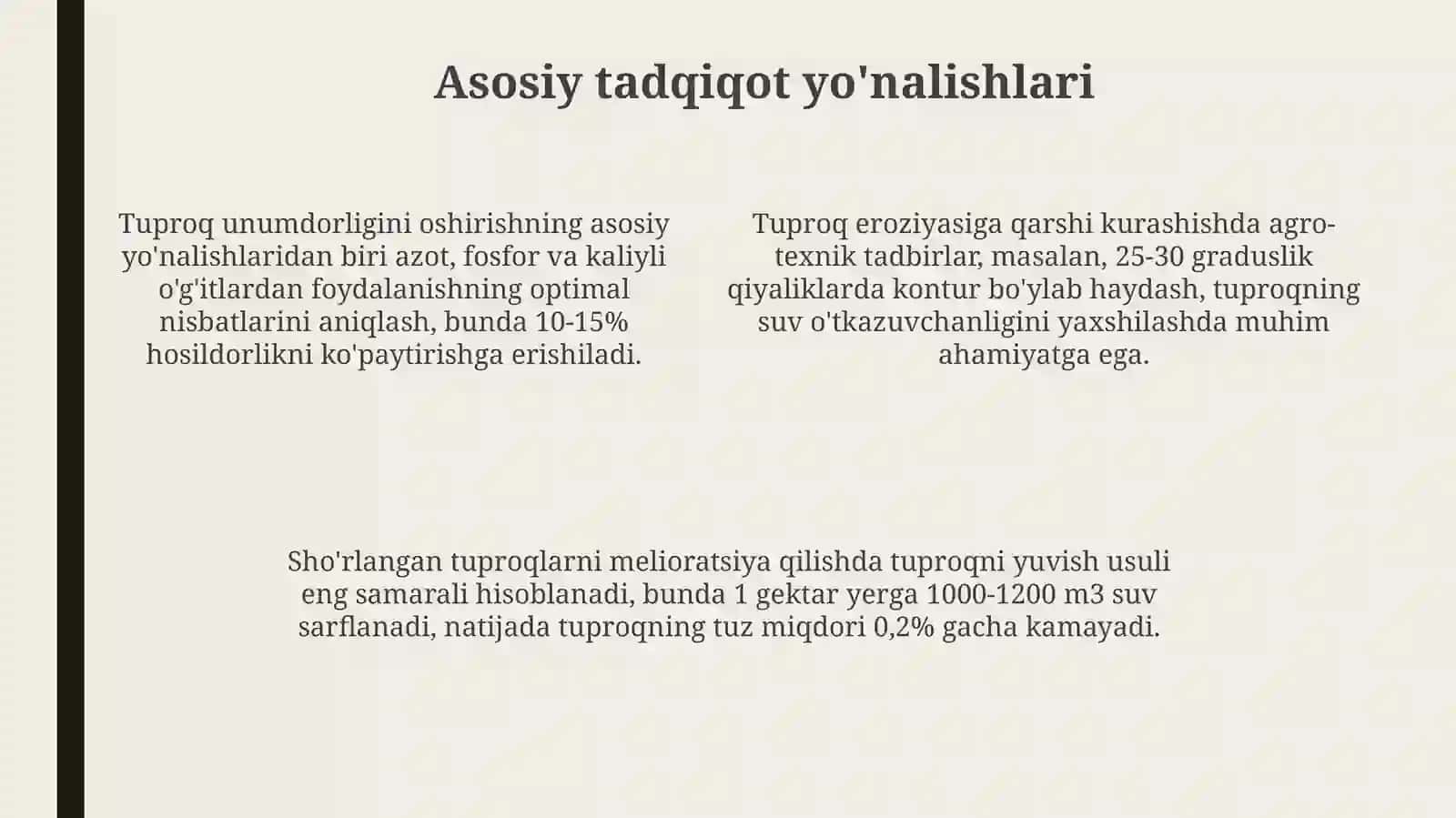 Tuproqshunoslik fanining turlari va ulargabaholash 4