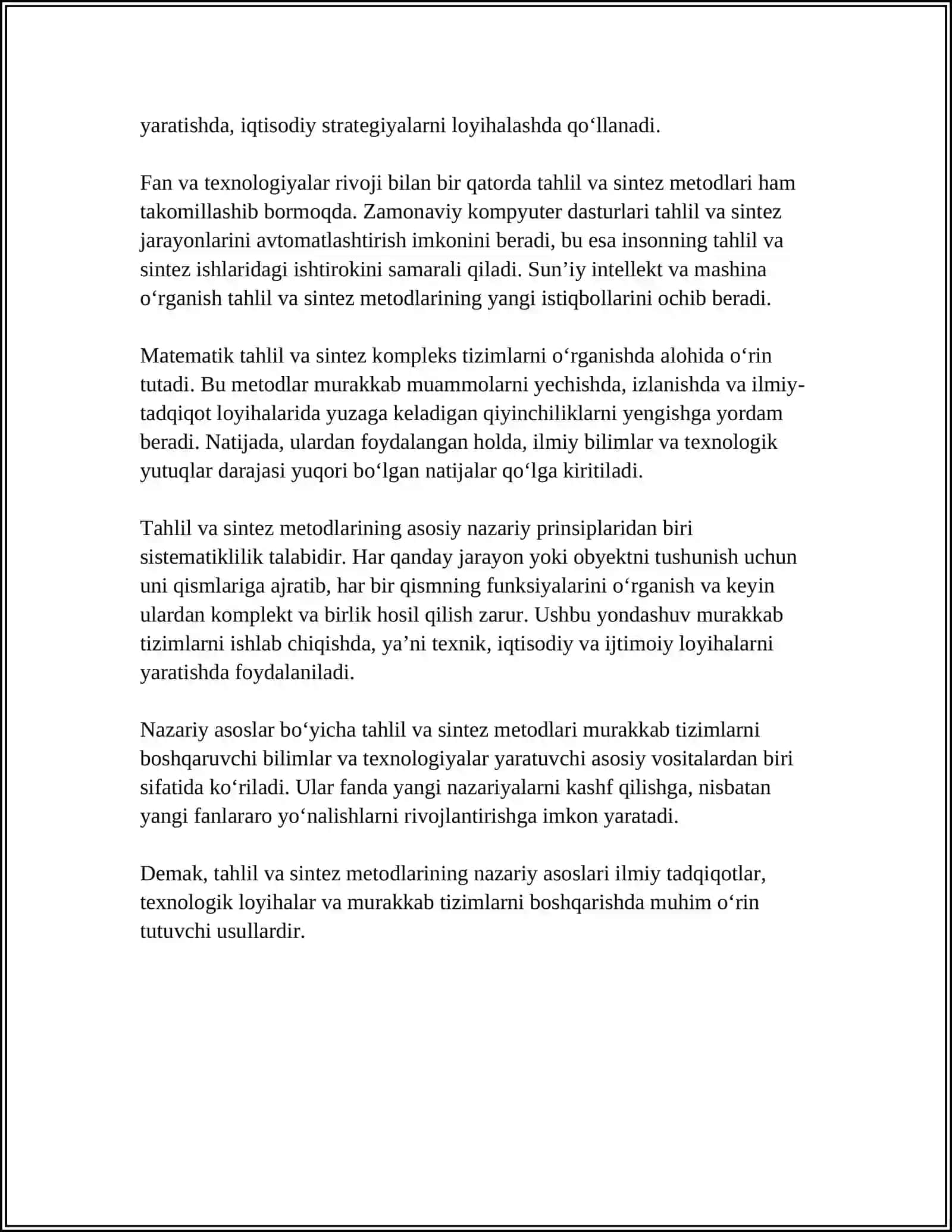 TAHLIL VA SINTEZ METODLARI 4
