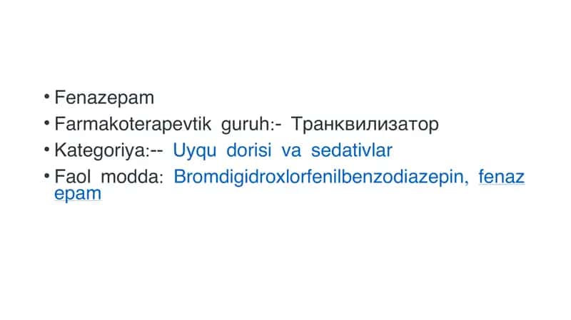 Psixotrop vositalar. Neyroleptiklar. Trankvilizatorlar 4