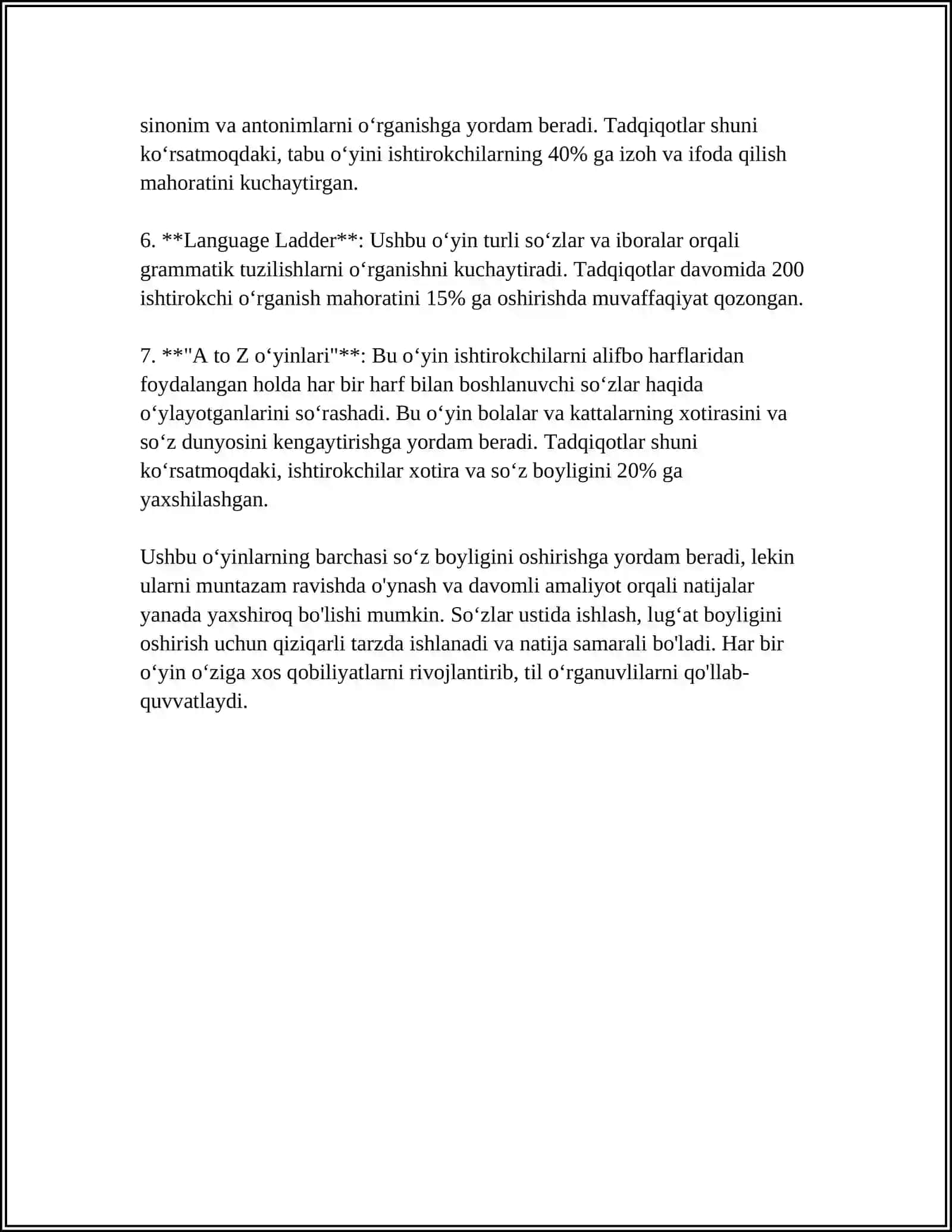 TOVUSHLARNI NUTQA BOYISH,MUSTAHKAMLASH,FARQLASHGA QARATILGAN OʻYIN 4