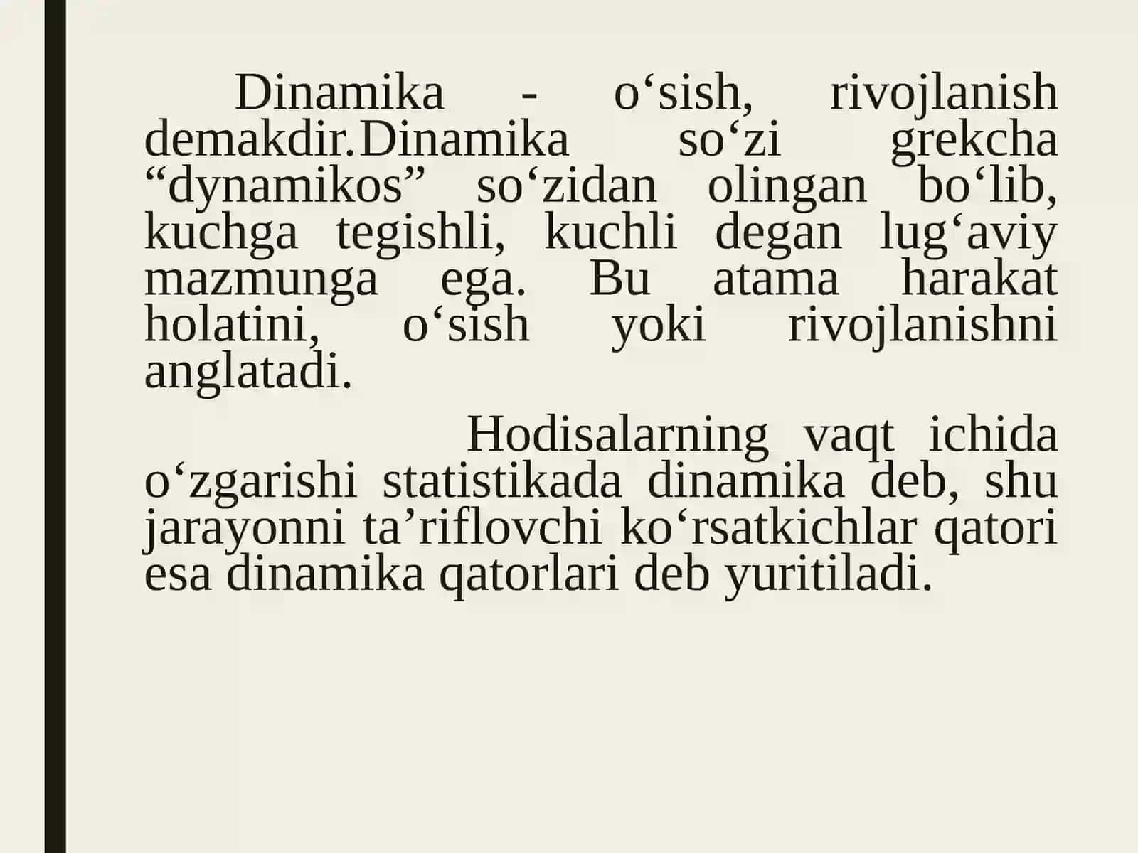Dinamika statistik o‘rganish uslubiyati 4