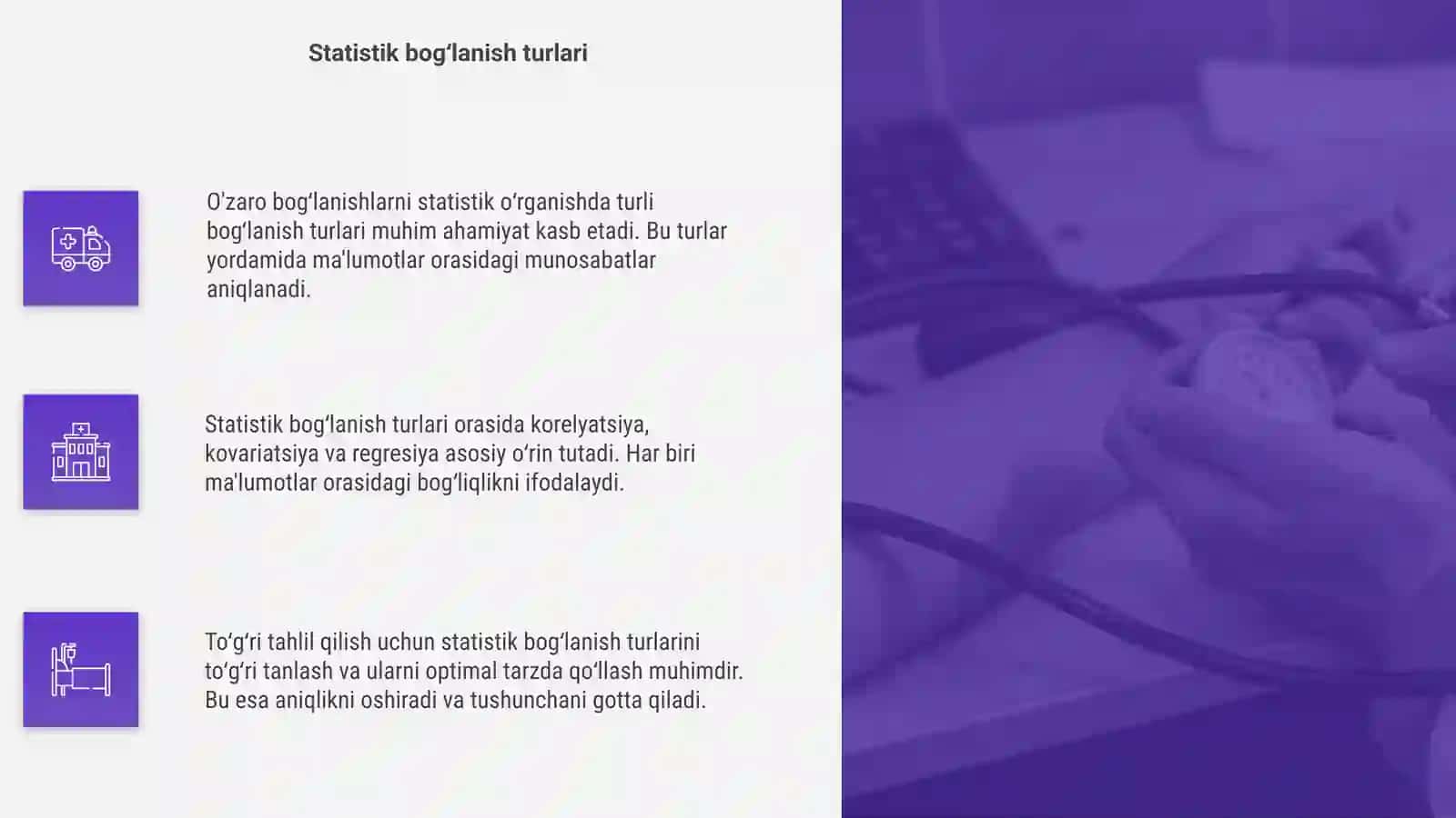 O'zaro bog'lanishlarni statistik o'rganish 4