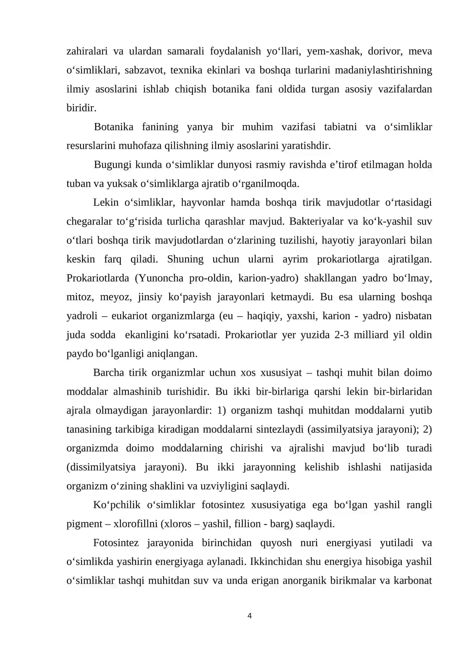 O‘simliklarning tinim davri KURS ISHI 4