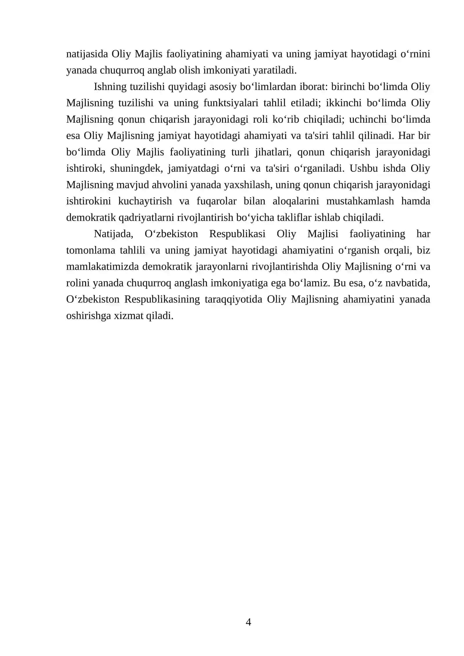 O‘zbekiston Respublikasi Oliy Majlisi 4