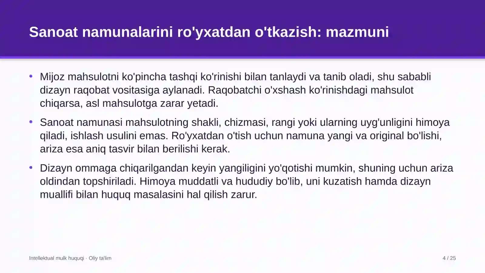 to'lov tizimlarida sanoat namunalarini ro'yxatdan o'tkazish 2294 4