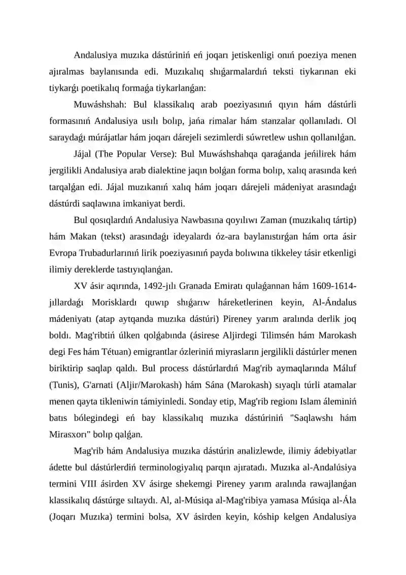 ARAB, MAG'RIB, ANDALUSIYA MUZIKA MADENIYATI 4