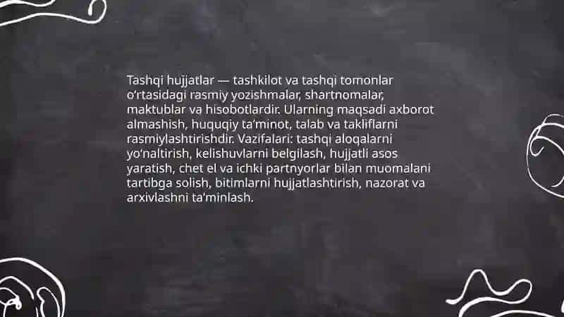 Ichki va tashqi hujjatlar 4