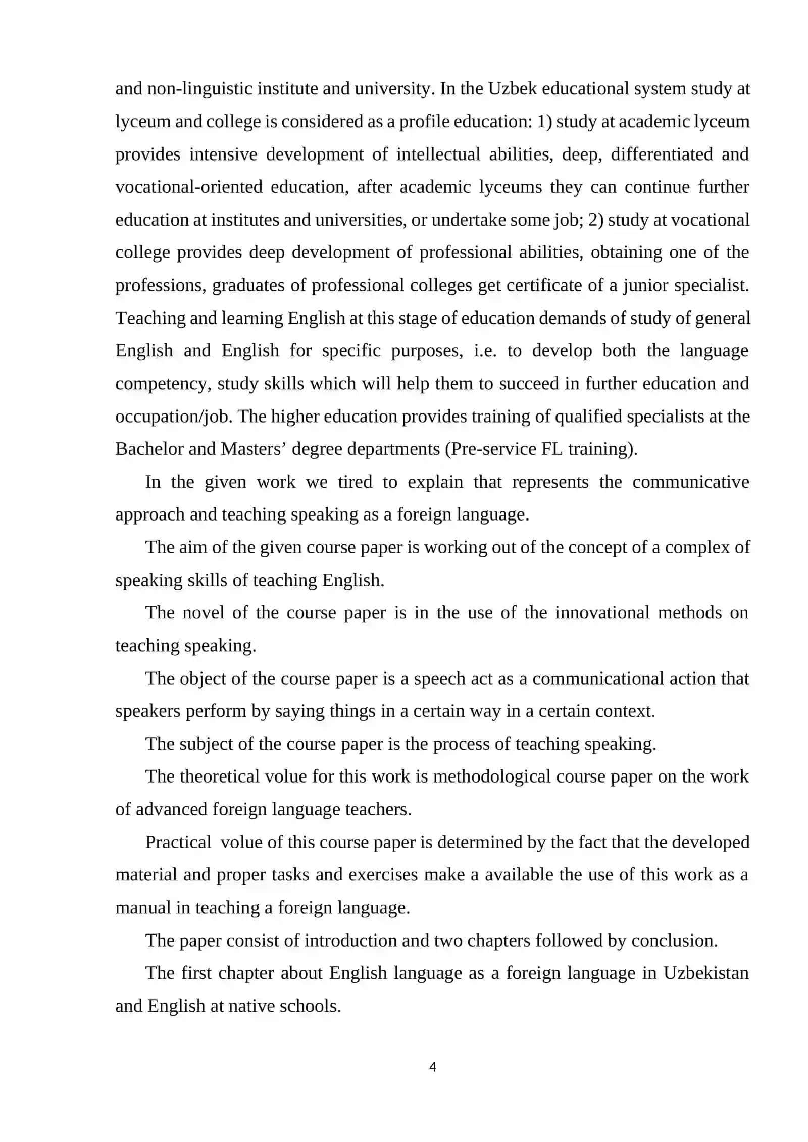 COURSE WORK: THE ROLE OF INTERACTIVE GAMES IN DEVELOPING SPEAKING SKILLS 4