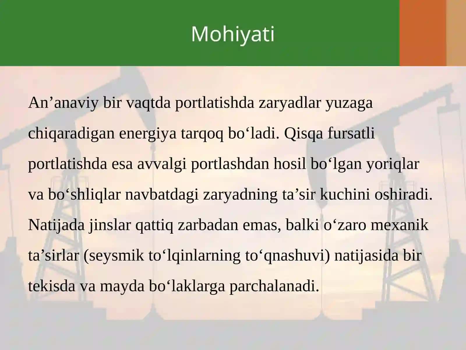 Qisqa fursatli portlatish texnologiyasi tug`risida asosiy tushunchalar 4