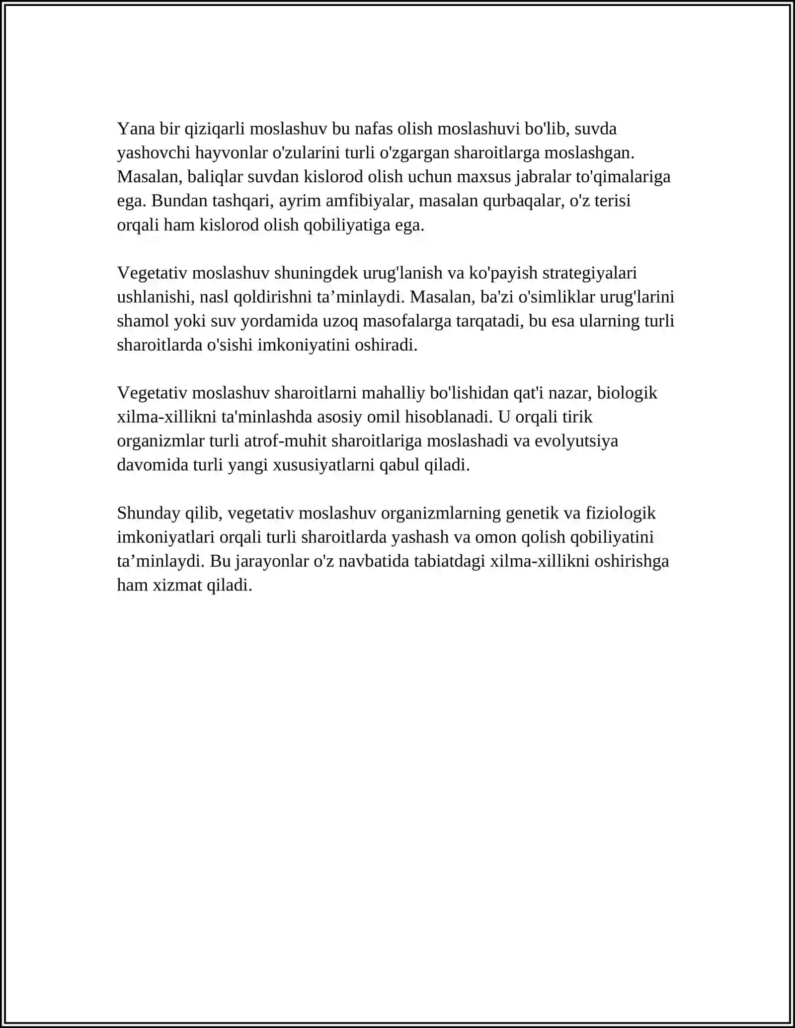 MOSLIK VA MUNOSABATGA OID MISOLLAR 4