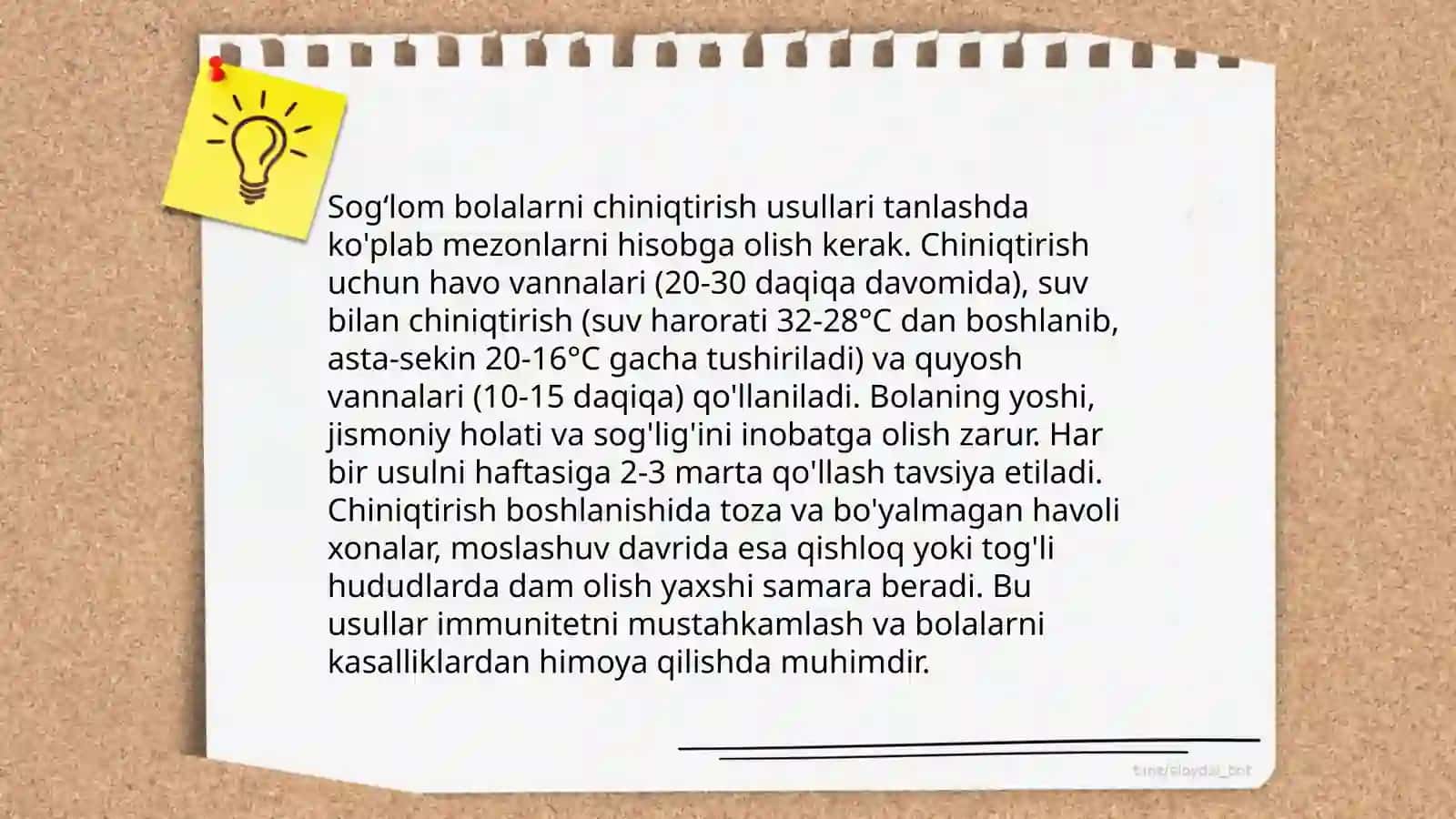 Sogʻlom bolalarni chiniqtirish usullari 4