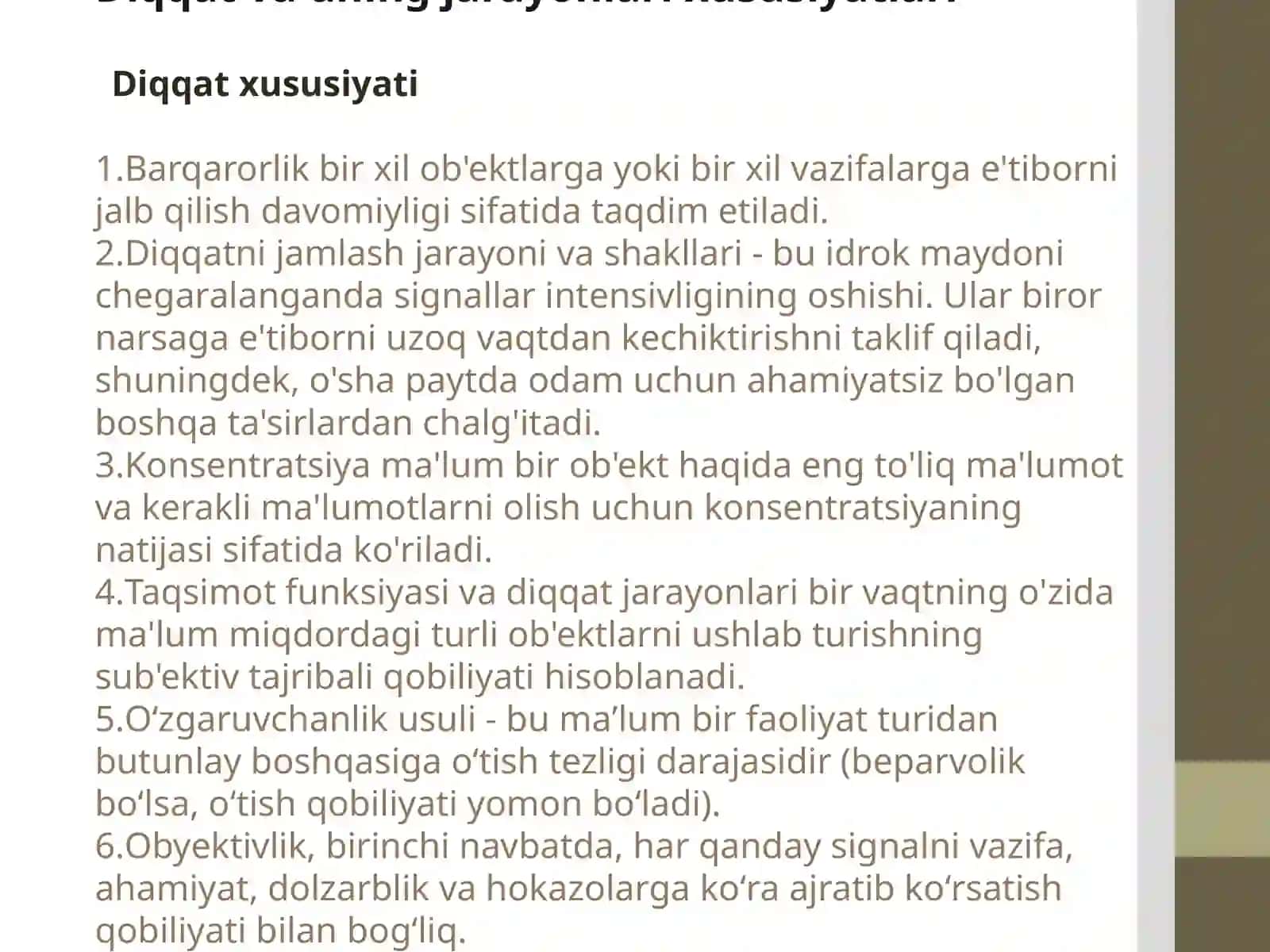 Diqqat haqida tushunchasi 4