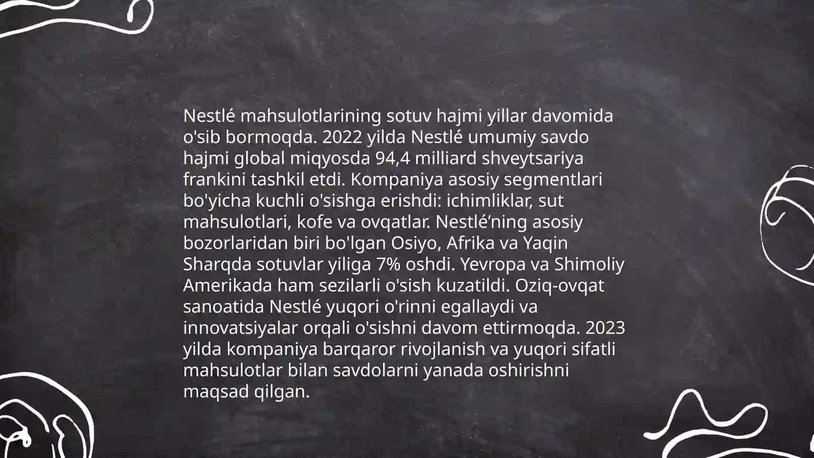 Nestle kompaniyasining moliyaviy natijalari 4