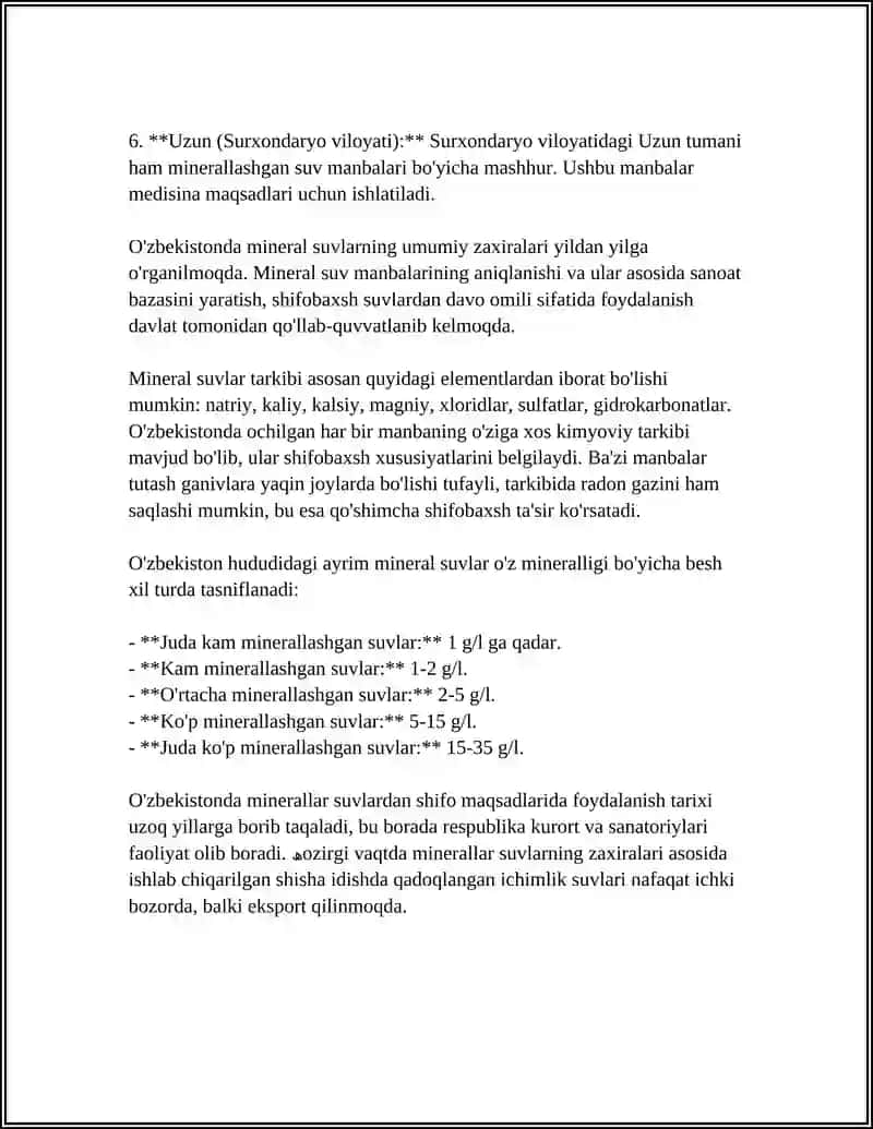 OʻZBEKISTON MINERAL SUV RESURSLARI 4