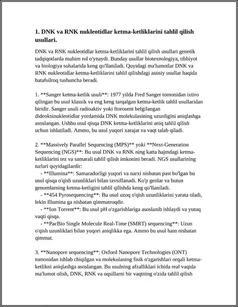 BIOINFORMATIKA VA BIOMEXANIKA FANIDAN 4