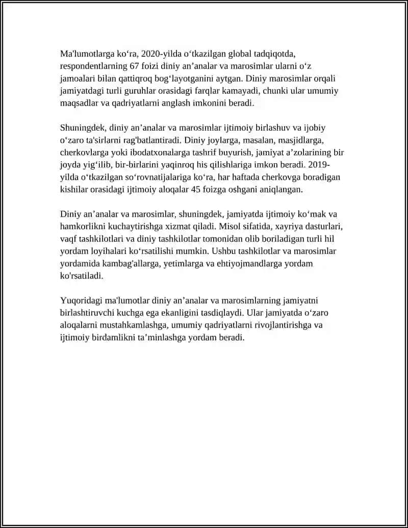 DINIY ANʼANALAR VA MAROSIMLARNING SOTSIOLOGIK TAHLILI 4