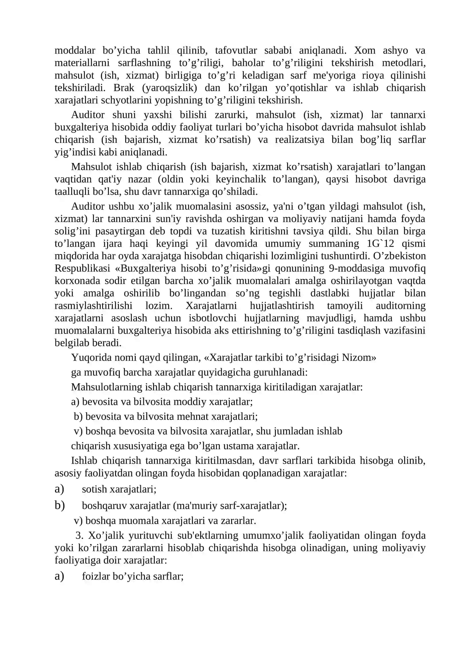 Ishlab chiqarish xarajatlari va foyda 4