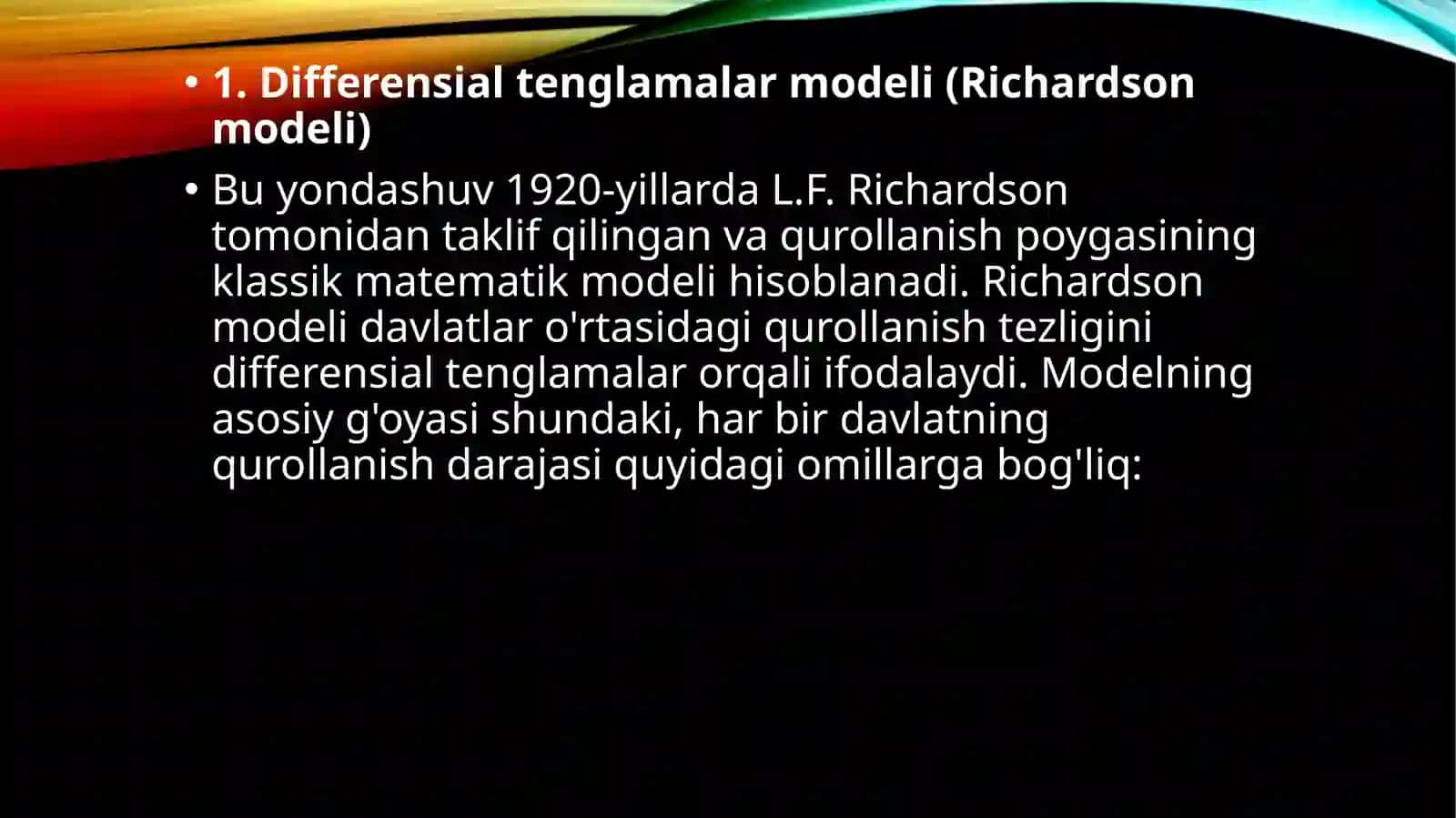 Ikki davlat orasidagi qurollanish poygasi. 4
