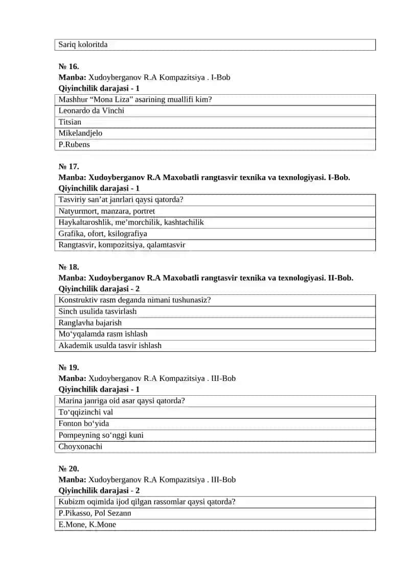 Rangtasvir fanidan test 4