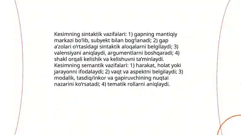 Kesim Gapning mantiqiy markazi 4