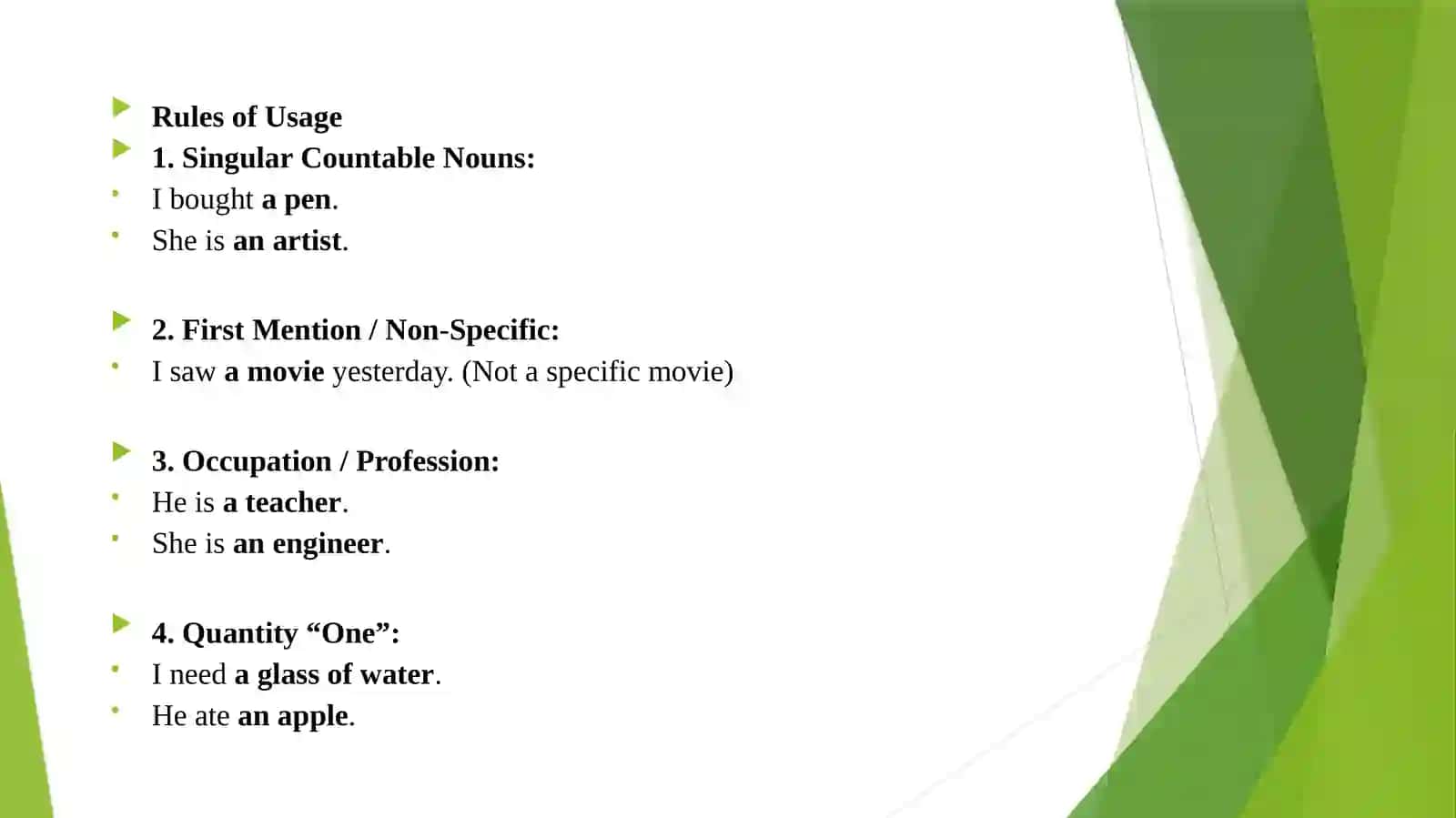 Indefinite Articles-A & AN 4