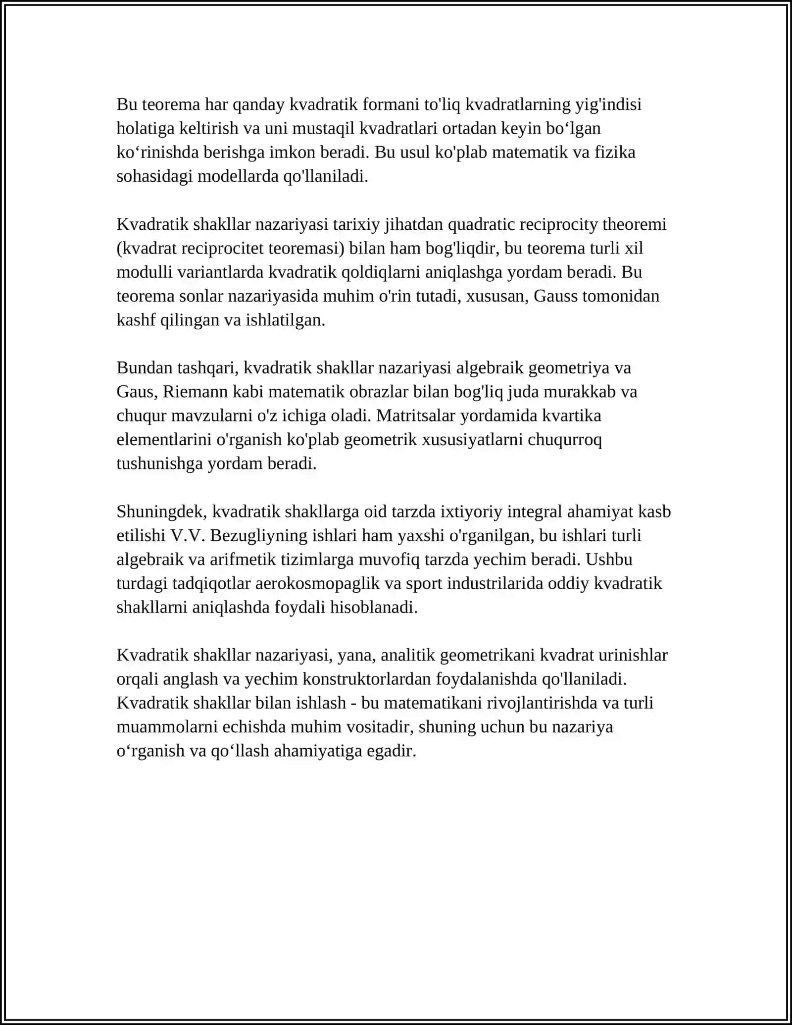 BICHIZIQLI VA KVADRATIK FORMALAR 4
