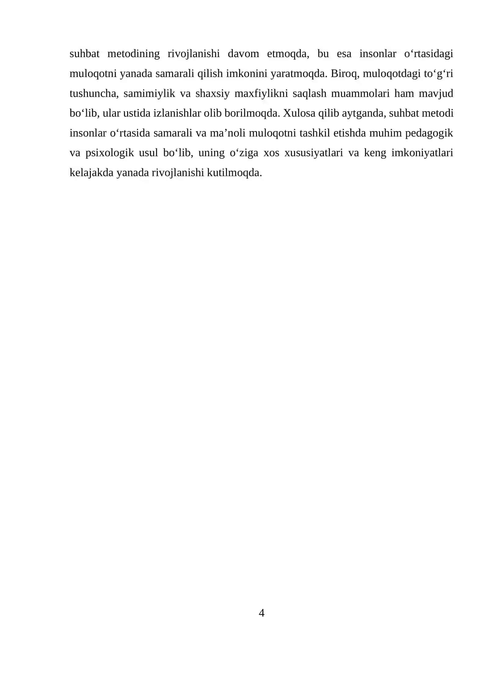 SUHBAT METODI UMUMIY XARAKTERISTIKASI 4