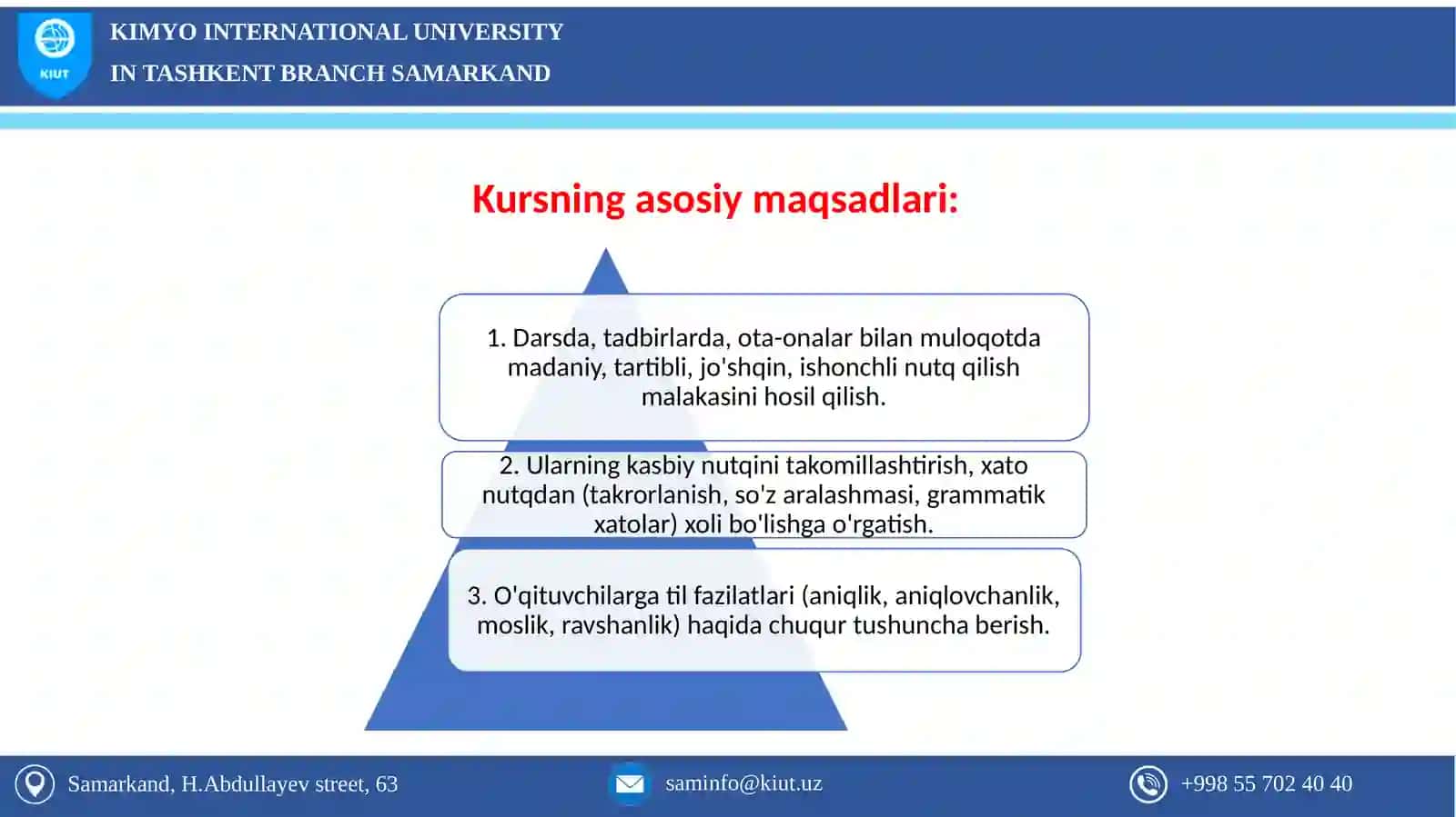 O'qituvchi Nutqi Madaniyati Kursi 4
