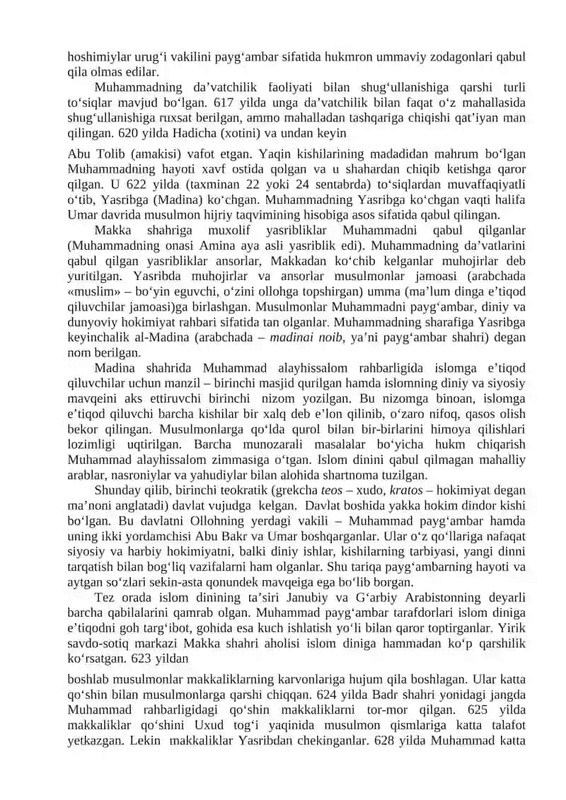 ISLOM DININING YUZAGA KELISHI VA TARQALISHI 4