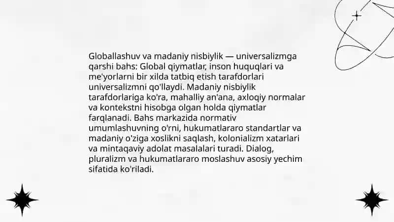 Globallashuvning falsafiy muammolari 4
