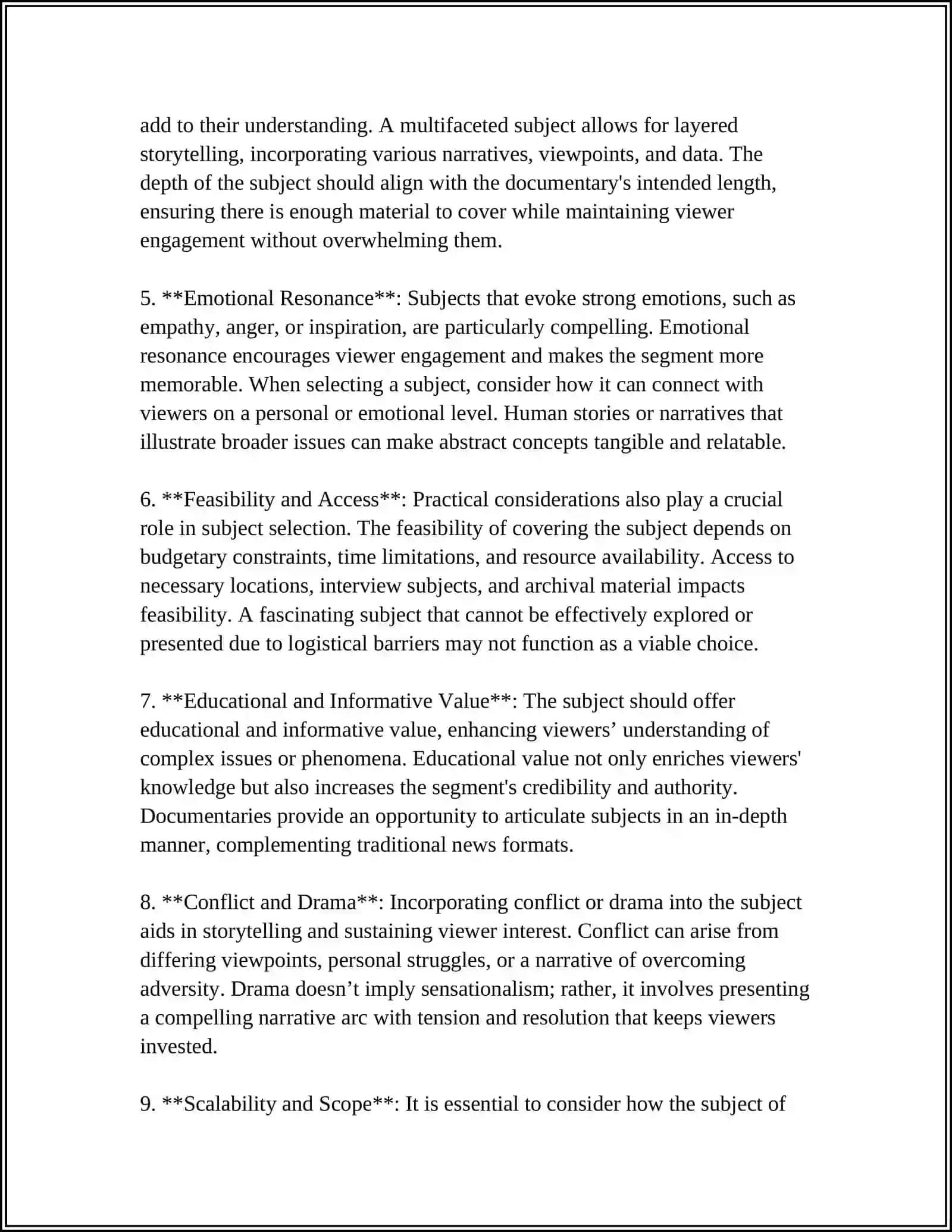 PLAN AND SCRIPT A TV DOCUMENTARY SEGMENT 4