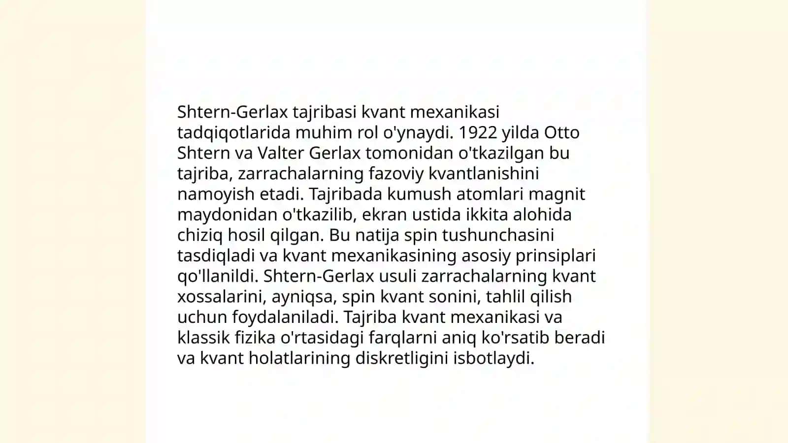 Shtern va Gerlax tajribasi. Avtoelektron emissiya 4