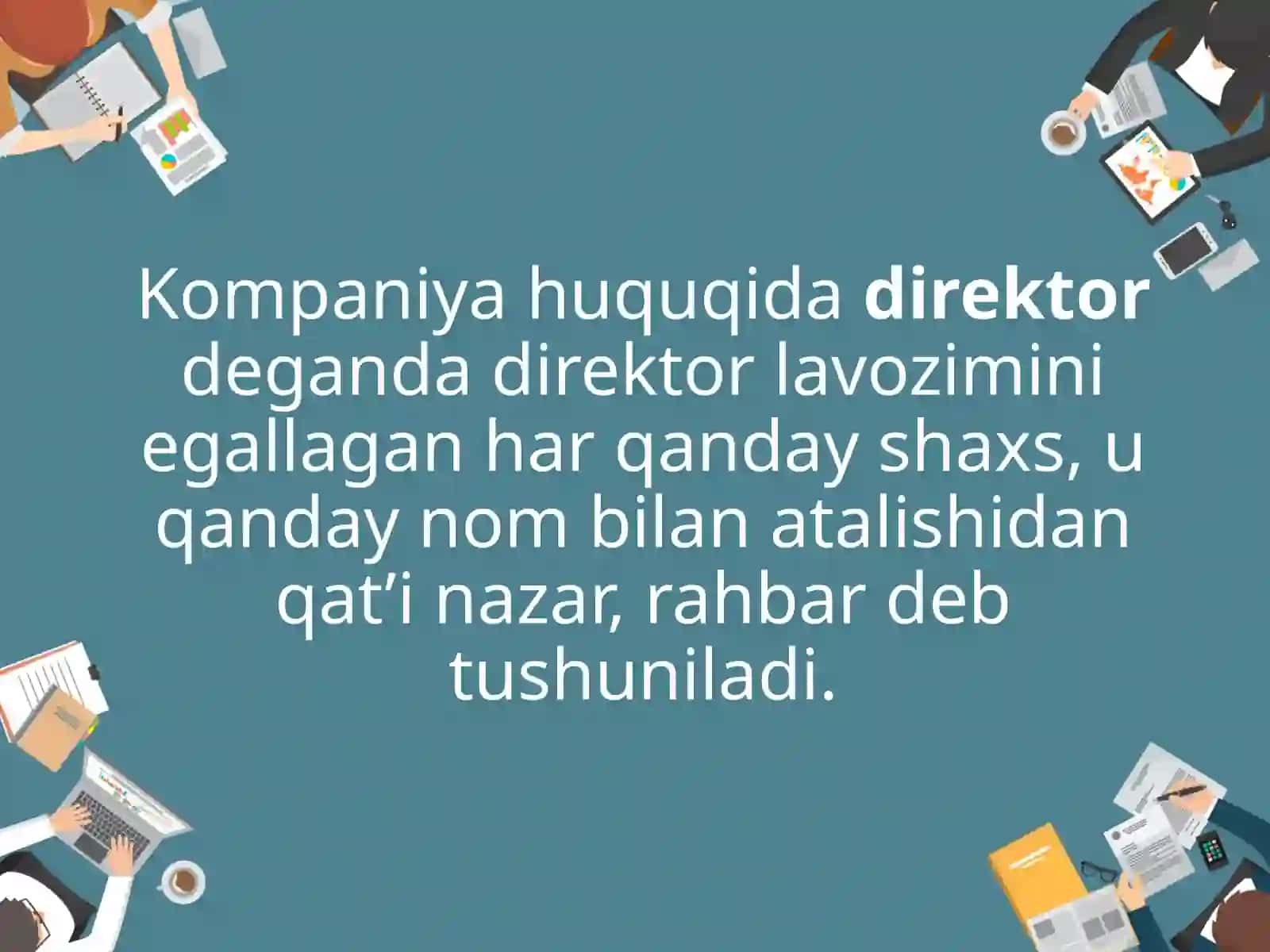 Kompaniyani boshqarish va faoliyatini tartibga solish 4