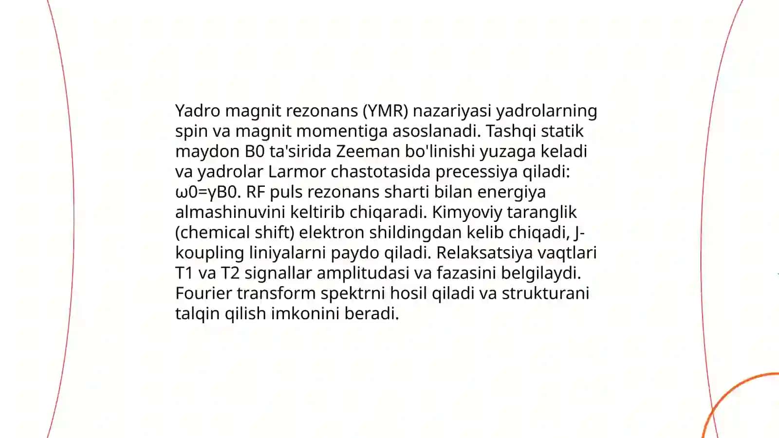 Ultrobinafsha va yadro magnit rezonans spektroskopiyasi 4