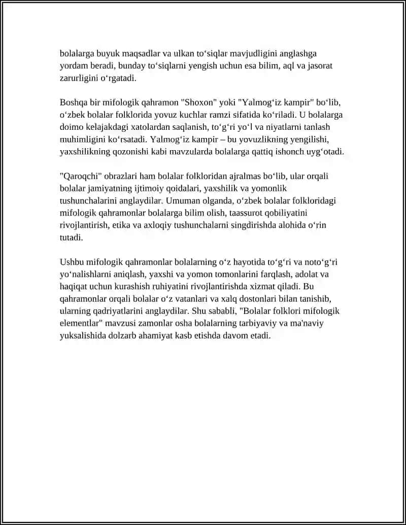 BOLALAR FOLKLORI MIFOLOGIK ELEMENTLAR 4