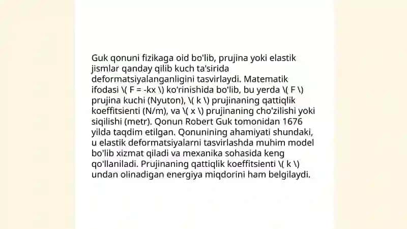 Guk qonuning teskasi shakli 4