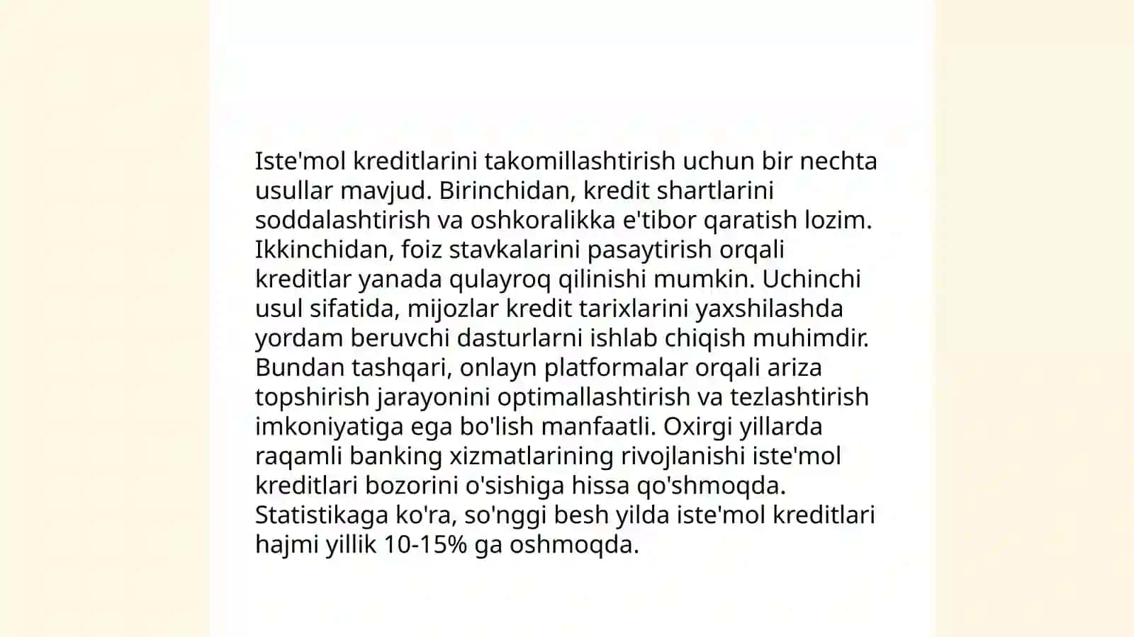 Alohida kiridit turlari va usullarni takomillashtirish 4