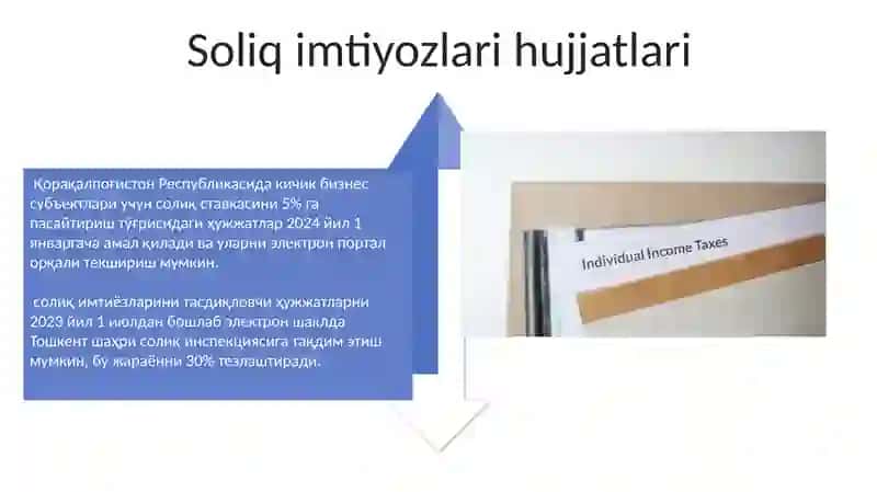 Soliq Chegirmalari va Imtiyozlari 4