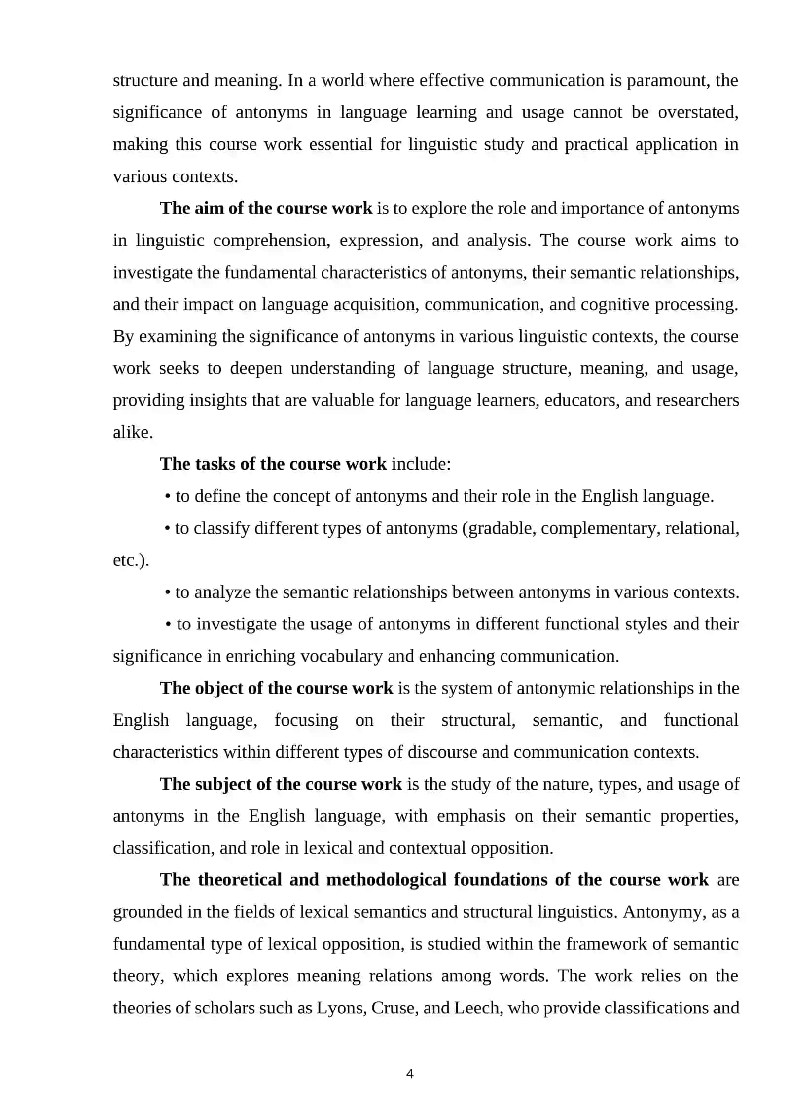 Antonyms in English and their semantic classification 4
