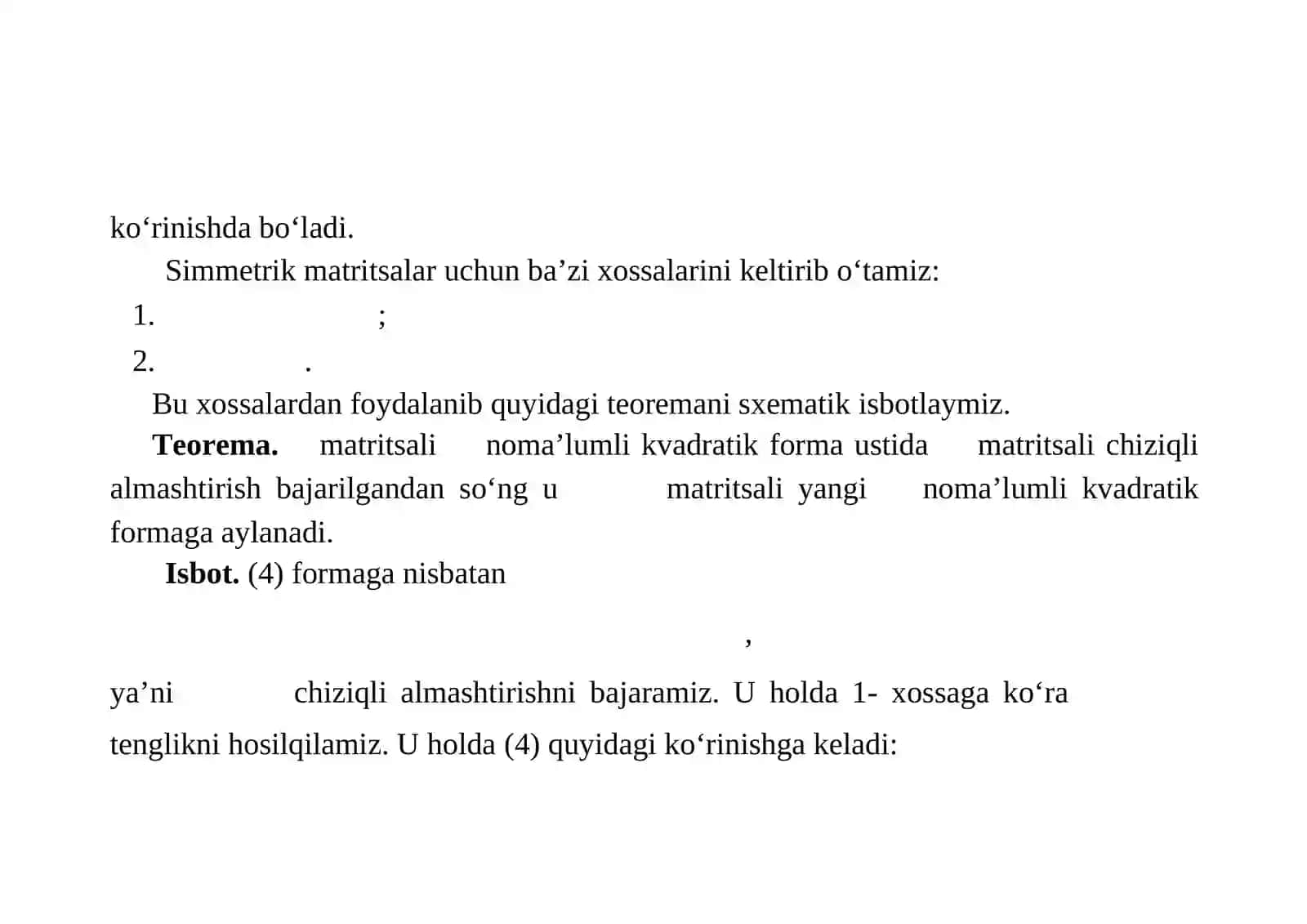 Kvadratik forma va uni kanonik korinishga keltirish 4