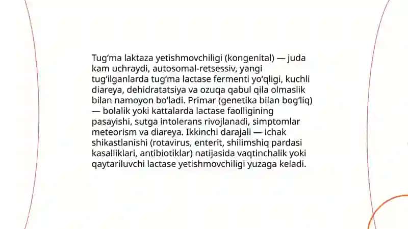 Laktaza yetishmovchiligi 4