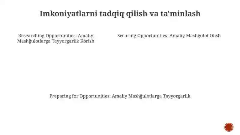 Amaliy Mashğulotlarga TayyorgarlikKórish 4