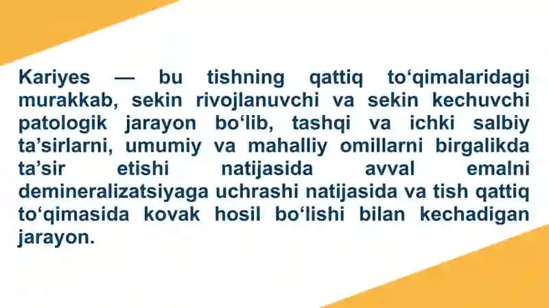Karies kelib chiqish nazariyalari. 4