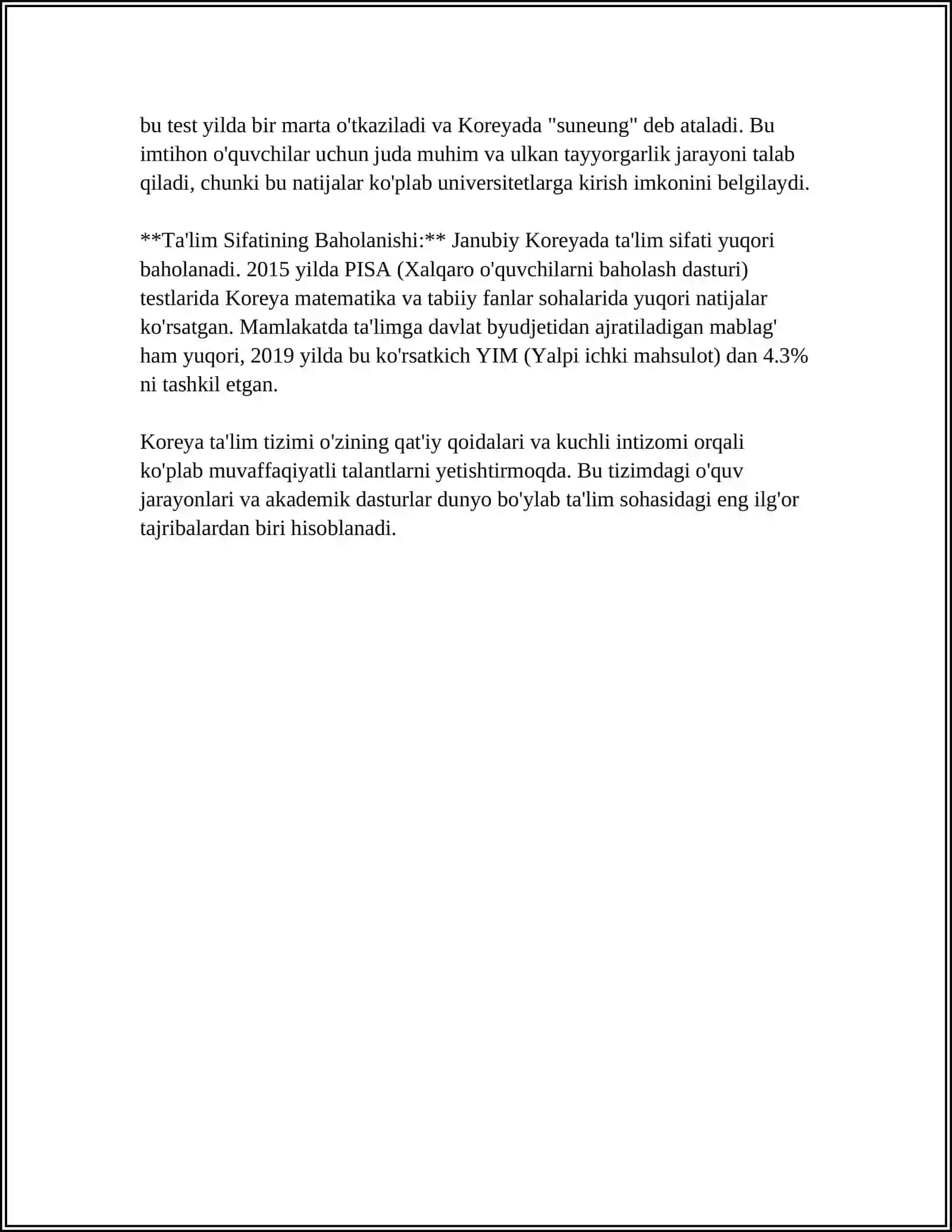KOREYA TA’LIM TIZIMI BO’YICHA SLAYD 4