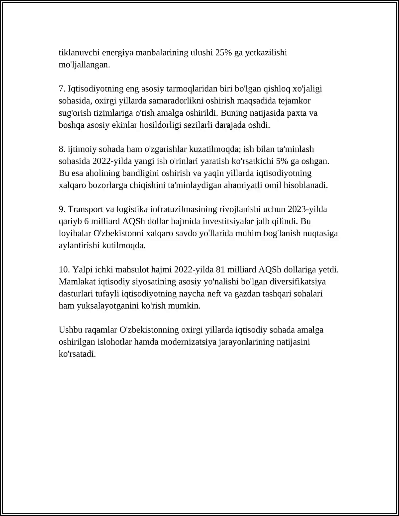OʻZBEKISTON RESPUBLIKASIDAGI IJTIMOIY OʻZGARISHLAR 4