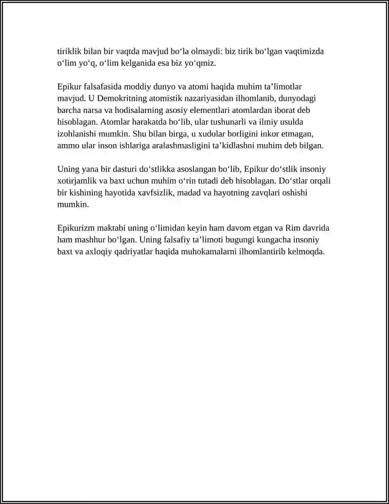 EPIKUR FALSAFASI 4