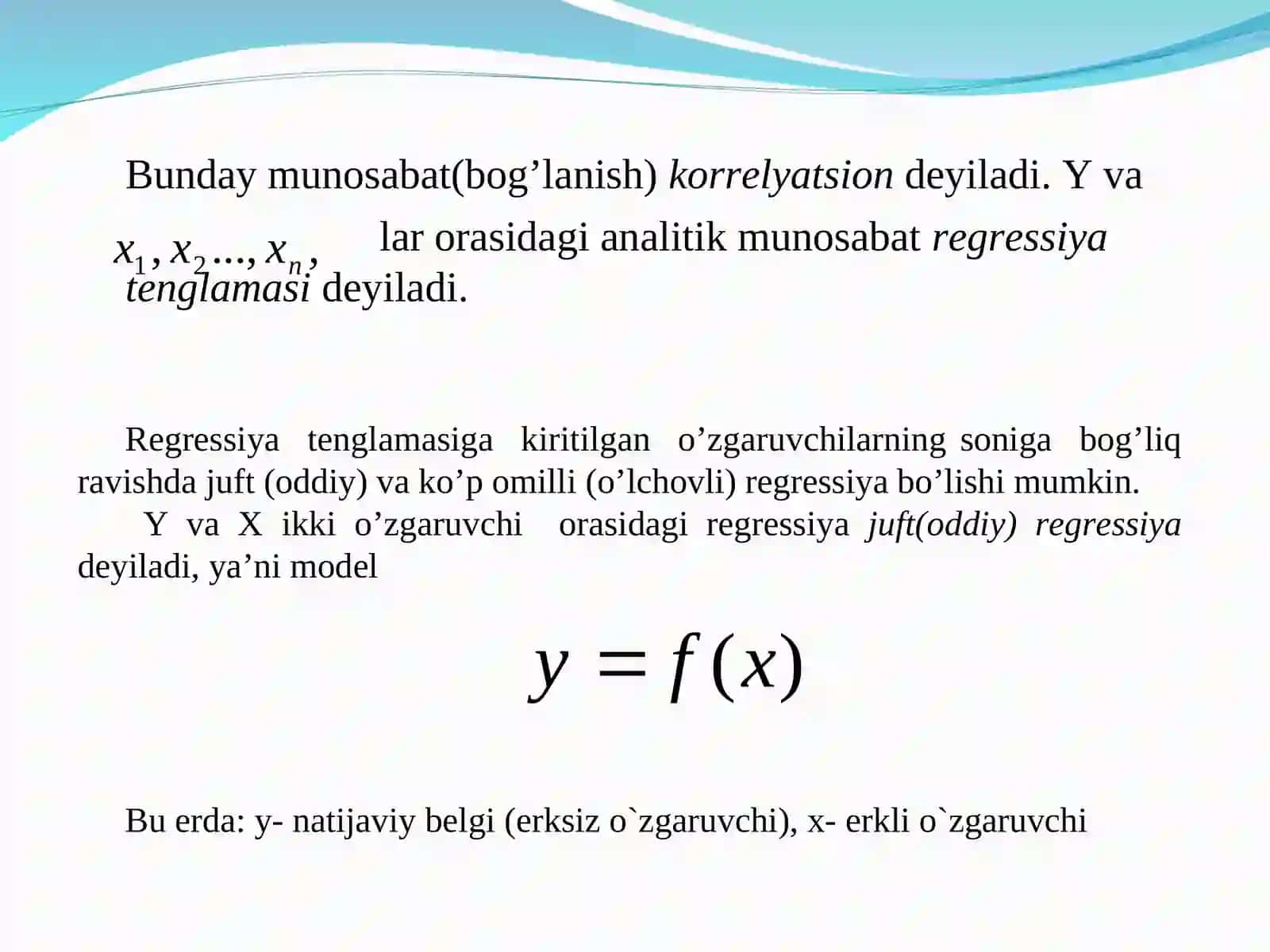 Juft korrelyatsion-regression tahlil 4