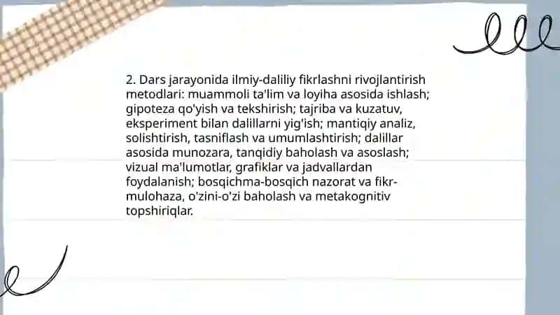 O'QUVCHILARINING ILMIY DUNYOQARASHINI SHAKLLANTIRISH VA O'QUVCHILARNING AQLIY TARBIYASI 4