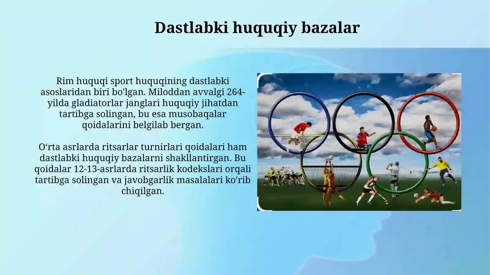 Sport huquqining tarixiy rivojlanishi 4