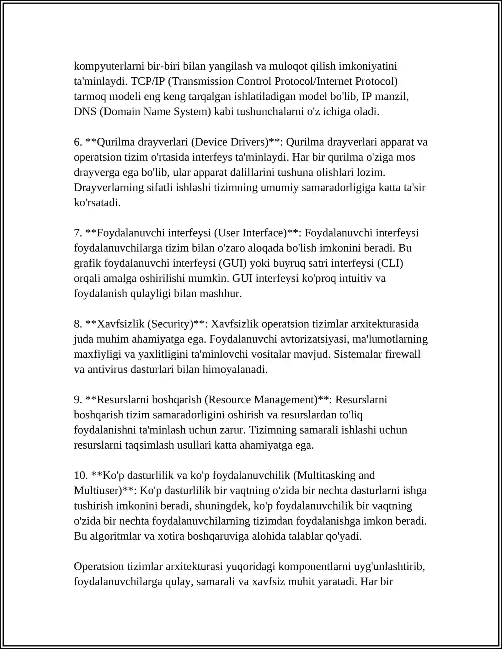 ZAMONAVIY OPERATSION TIZIMLARI 4